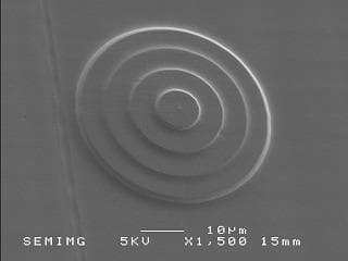 Three dimensional processing of quartz glass (stepped structure of ø50 μm)